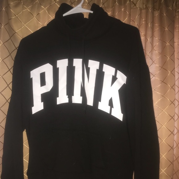 Cowl neck PINK hoodie - Picture 1 of 2